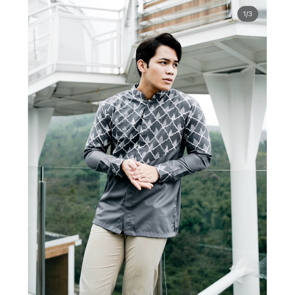 KEMEJA NUC.ID-REJECT Aydin Batik Shirt (สีเทา)