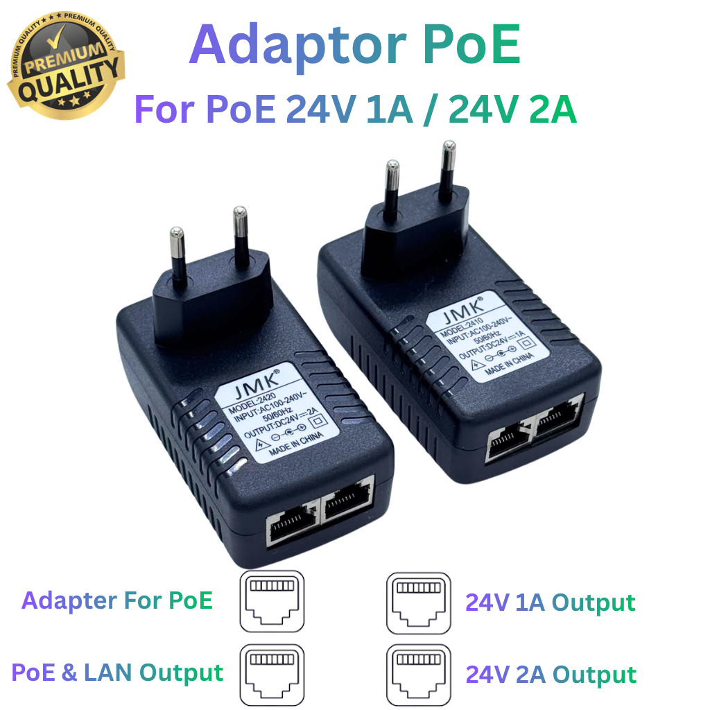 POE 24V 2A / 24V 1A อะแดปเตอร์จ่ายไฟ PoE 24 โวลต์ 1 Ampere และ 2 Ampere สินค้าเดิม