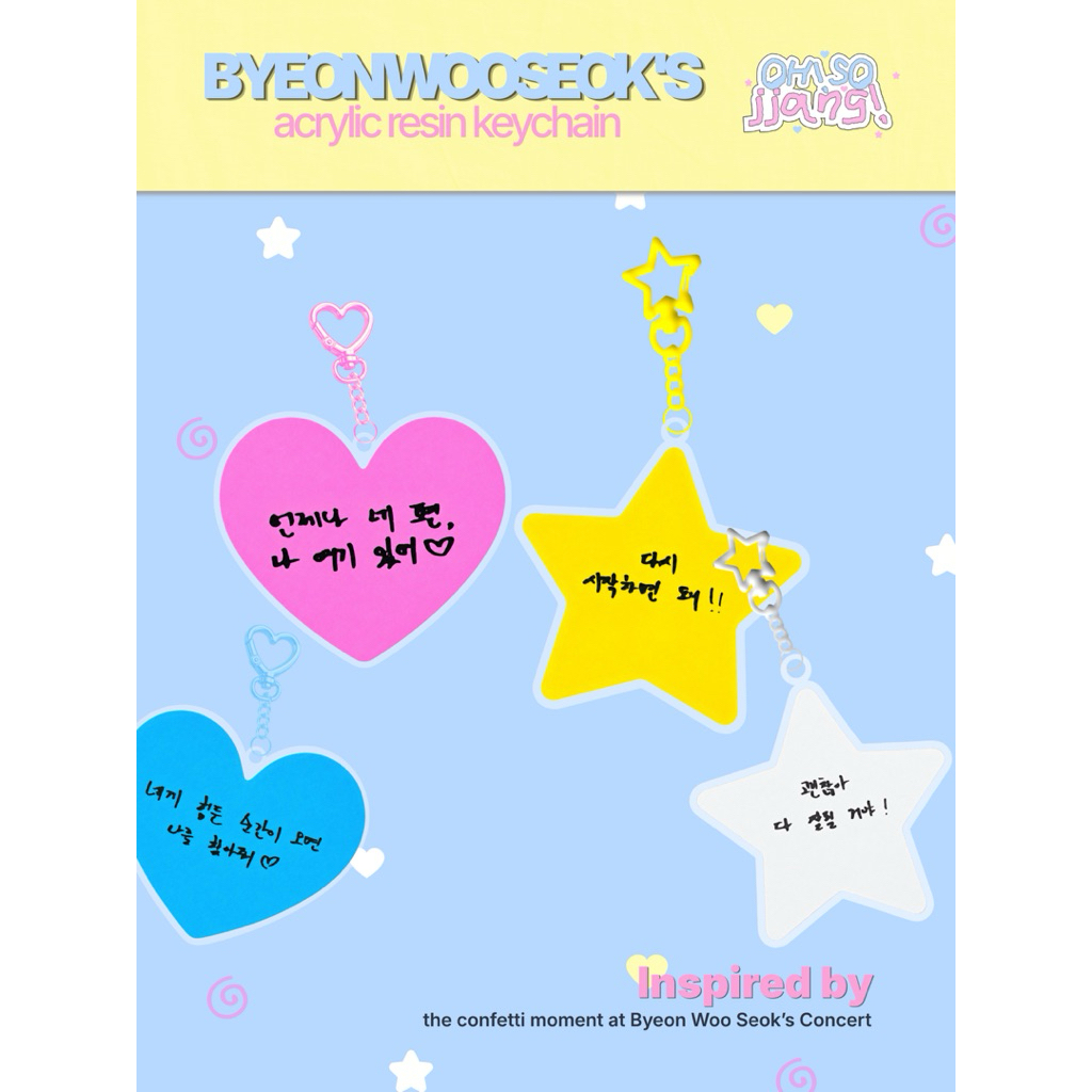 BEEON WOSEOK ACRYLIC KEYRING CONTFETTI KEYCHAIN FANMETING RESIN BWS