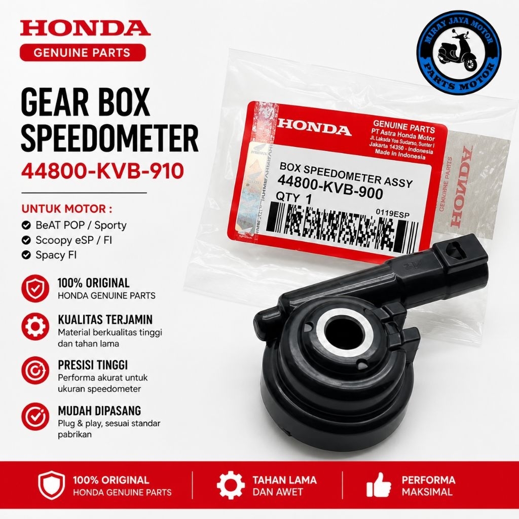 44800-KVB-910 GEAR Box Speedometer Gear - Honda BeAT POP / Sporty, Scoopy eSP / FI, Spacy FI