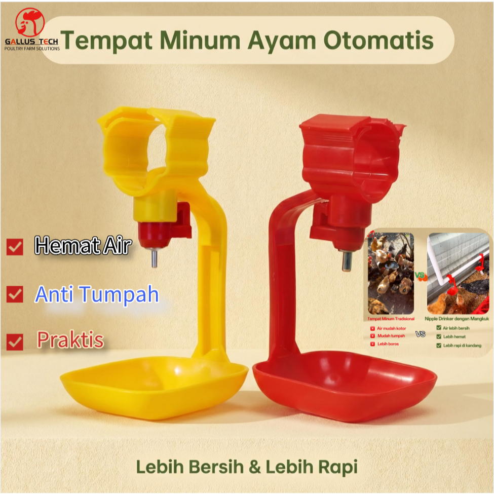 LINTU-A9 NIPPLE DRINKER AYAM ANTI BOCOR | HEMAT AIR 30% | GROSIR 50 PCS | KUALITAS TEBAL | MINUM OTO
