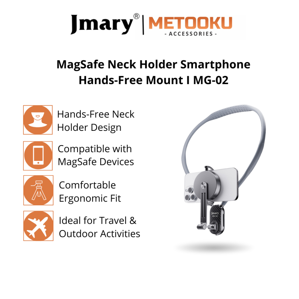 Jmary MG-02 ที่วางโทรศัพท์คอแม่เหล็ก 2 in 1 MG02 แท่นยึดแฮนด์ฟรี