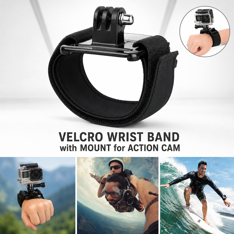 สายรัดข้อมือ Velcro พร้อมเมาท์สําหรับกล้องแอคชั่น Xiaomi Yi / Xiaomi Yi 2 4K และ GoPro Writband Acti