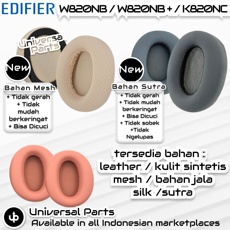Silk & Mesh Edifier W820NB / W820NB+ / W820NB Plus / KC820NB Earpad Earcup Pad Cup Cushion Foam Spon