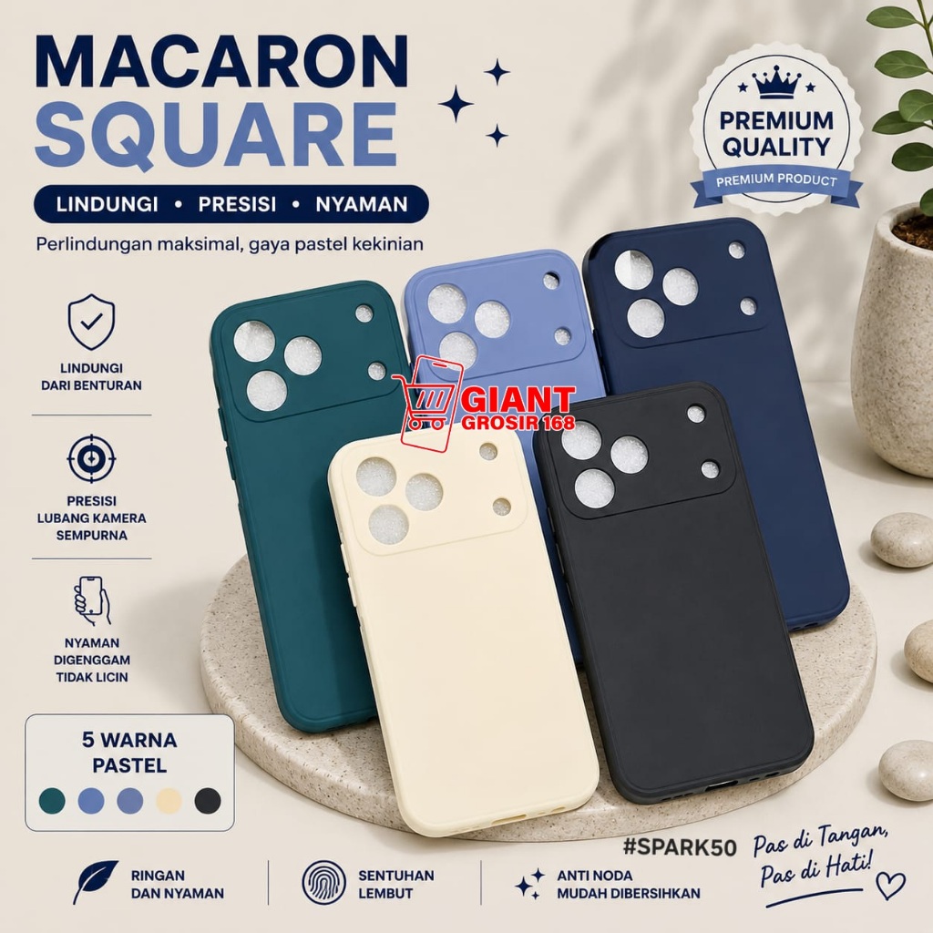 TECNO SPARK 50 4G CASE MACAROON SQUARE LIQUID TECNO SPARK 50 4G MS-1