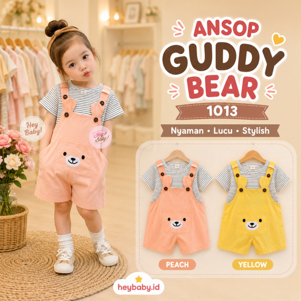 HEYBABY ANSOP GUDDY BEAR 1913 EBV ชุดจั๊มสูทเด็กชายและเด็กหญิงนําเข้า