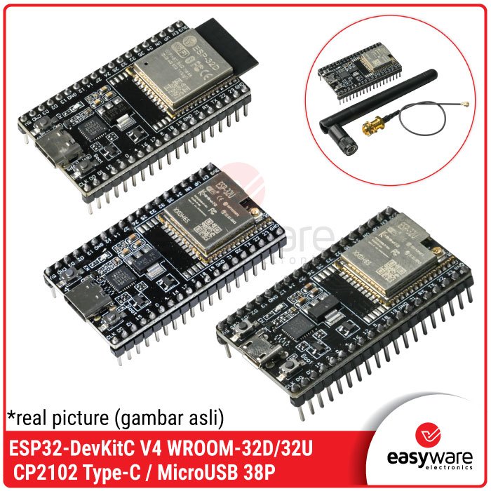 ESP32 DevKit V4 Type-C MicroUSB CP2102 ESP32-WROOM-32D ESP-32D ESP32-WROOM-32U ESP-32U ESP