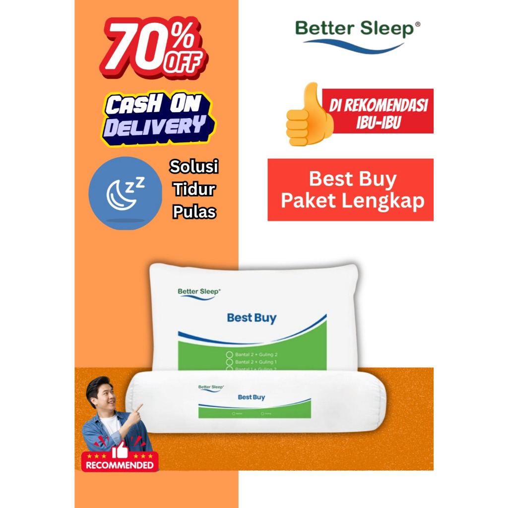 Better Sleep หมอนและหมอนข้าง dacron พรีเมี่ยม 1 ชุด
