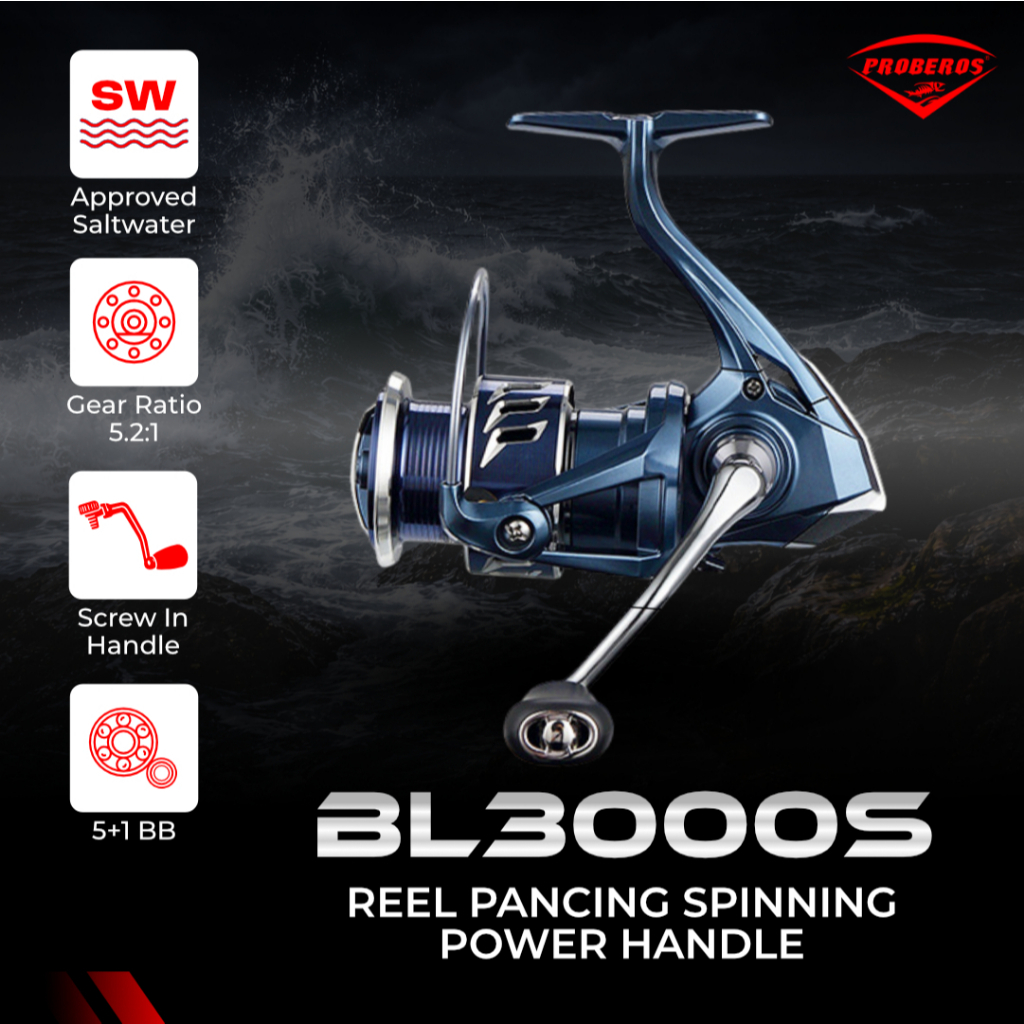 Spinning Reel ลากสูงสุด 5Kg Power Handle BL3000S Galatama Pond/น้ําเค็ม Sea Ball Bearing 5+1BB RP040