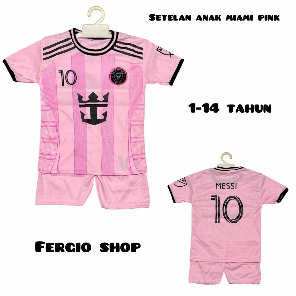 ชุดเสื้อฟุตบอลเด็ก Miami messi/เสื้อฟุตบอลเด็กล่าสุด/เสื้อฟุตบอลเด็กunisex