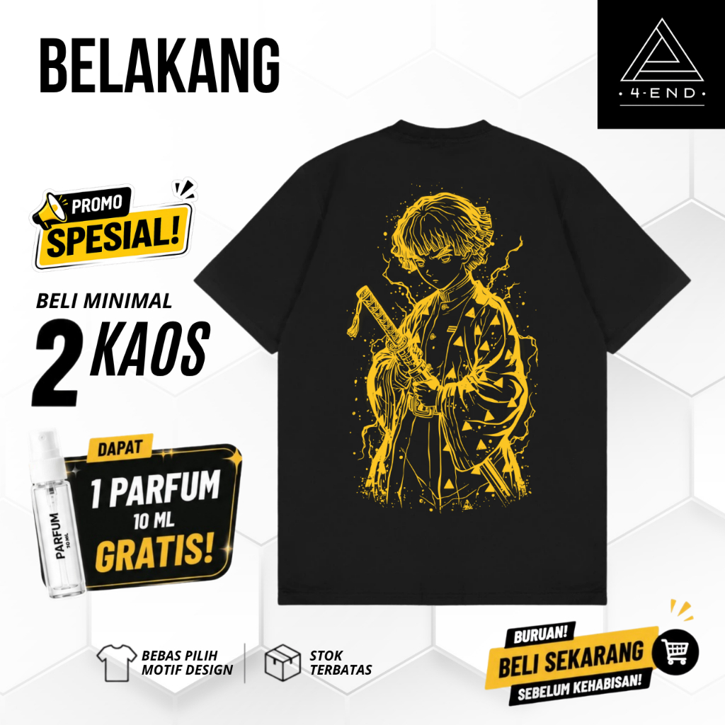 เสื้อยืด Zenitsu Agatsuma| การออกแบบสุดพิเศษ | 4END
