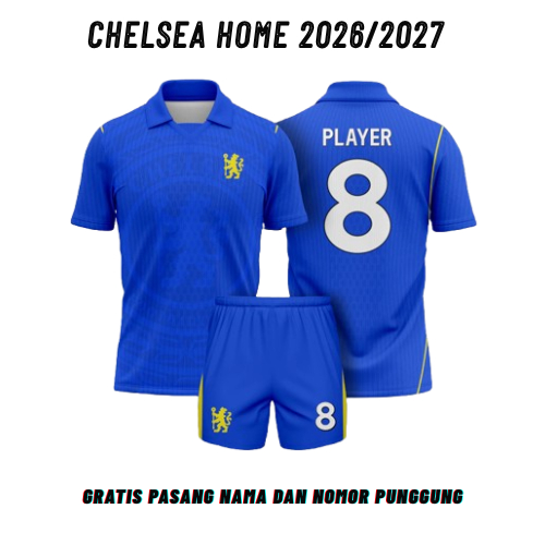 CHELSEA HOME JERSEY ฟรีชื่อที่กําหนดเองและหมายเลขด้านหลังแขนยาวและแขนสั้น