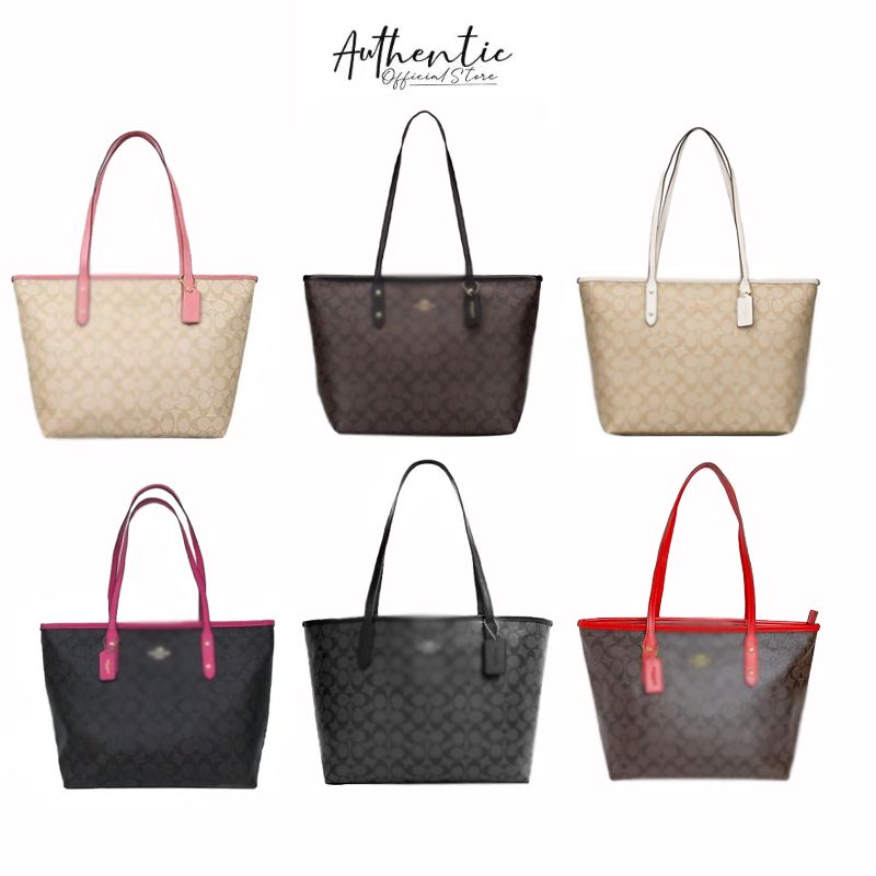 58292 กระเป๋าผู้หญิง Signature City Zipper Totebag