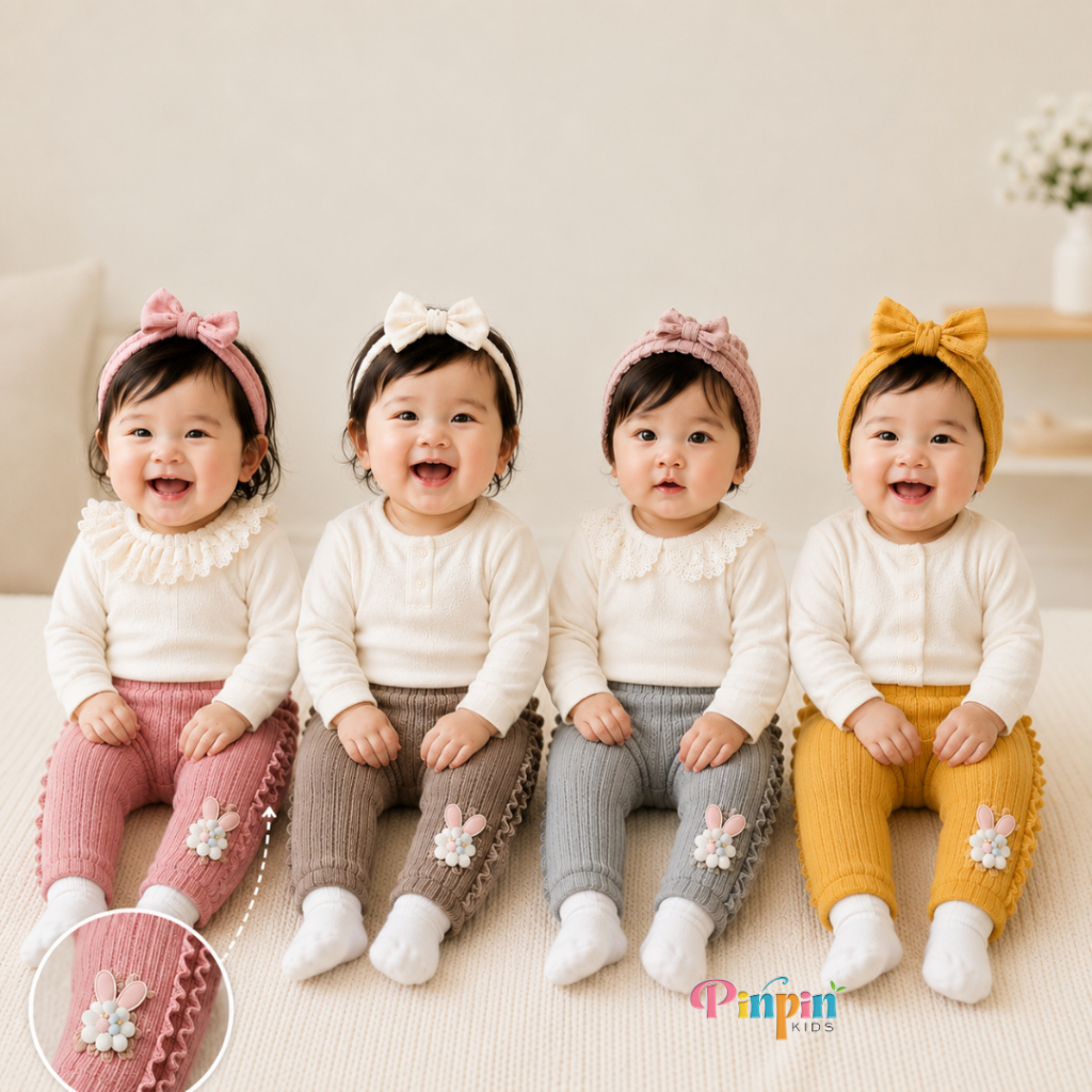 Pinpin Kids - เลกกิ้งเด็กผู้หญิง / เลกกิ้งกระต่ายดาวนัวเนียสําหรับเด็ก