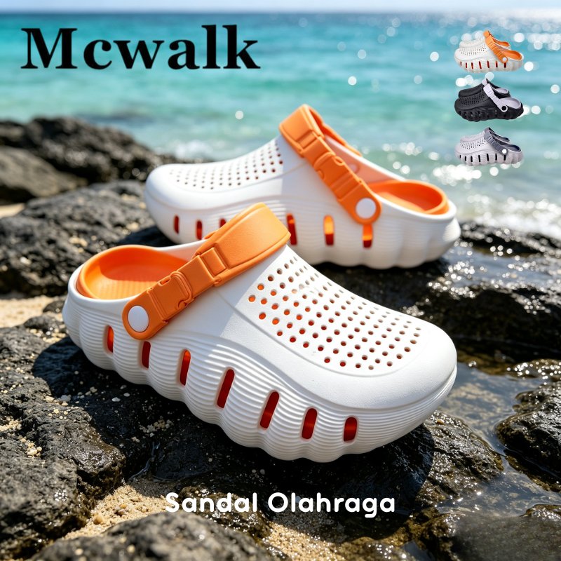 MCWALK รุ่นใหม่ล่าสุดผู้ชายรถจักรยานยนต์ Clog รองเท้าแตะ Slip On Frog Baim 5 ซม.พื้นหนากันลื่นเหมาะส