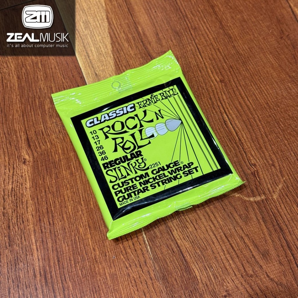 ERNIE BALL 2251 Regular Slinky - Classic Rock n Roll - สายกีตาร์ไฟฟ้า 10-46 - Zeal Music Jogja