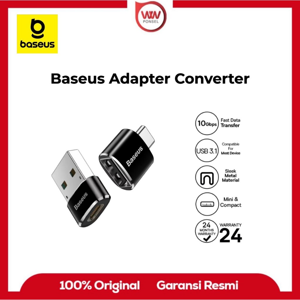 Baseus OTG USB Hub Mini Adapter Converter สีดํา