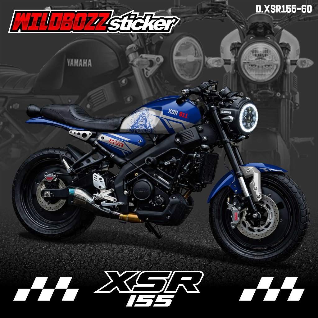 มอเตอร์รูปลอก xsr 155 เต็มตัว กะโหลกแข่งเรียบง่าย (d.xsr155-60) -wildbozz สติ๊กเกอร์-