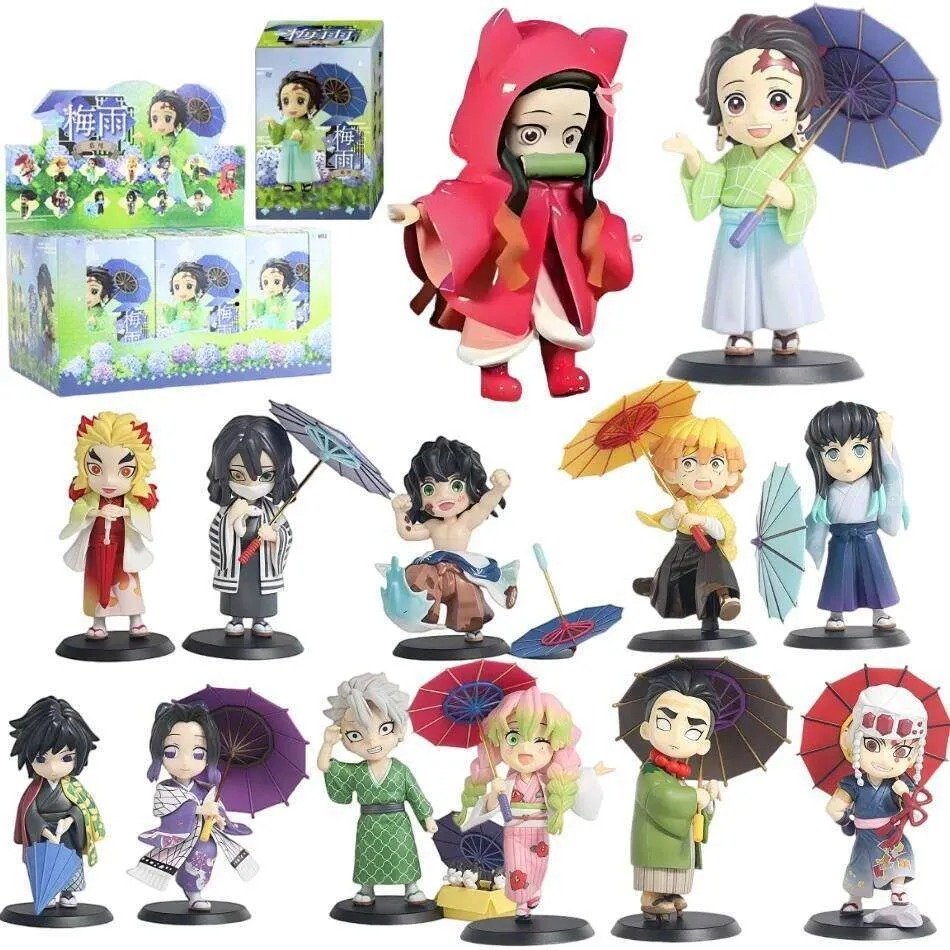 Kimetsuไม่มีYaiba Demon Slayerกล่องตาบอดAction Figure Plum Rain Series Kochou Shinobu Tomioka Giyuu 