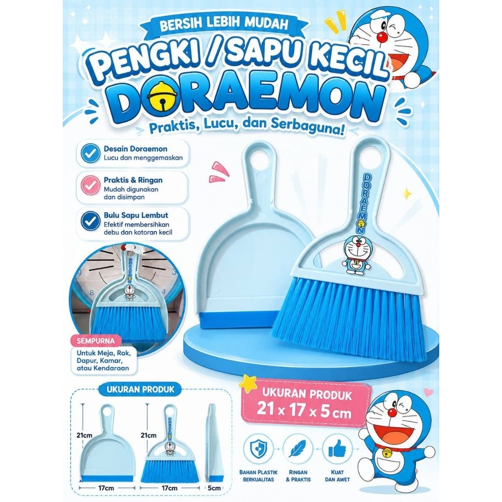 DORAEMON SMALL DUMP & BROOM ทําความสะอาดให้ง่ายขึ้น สนุก!