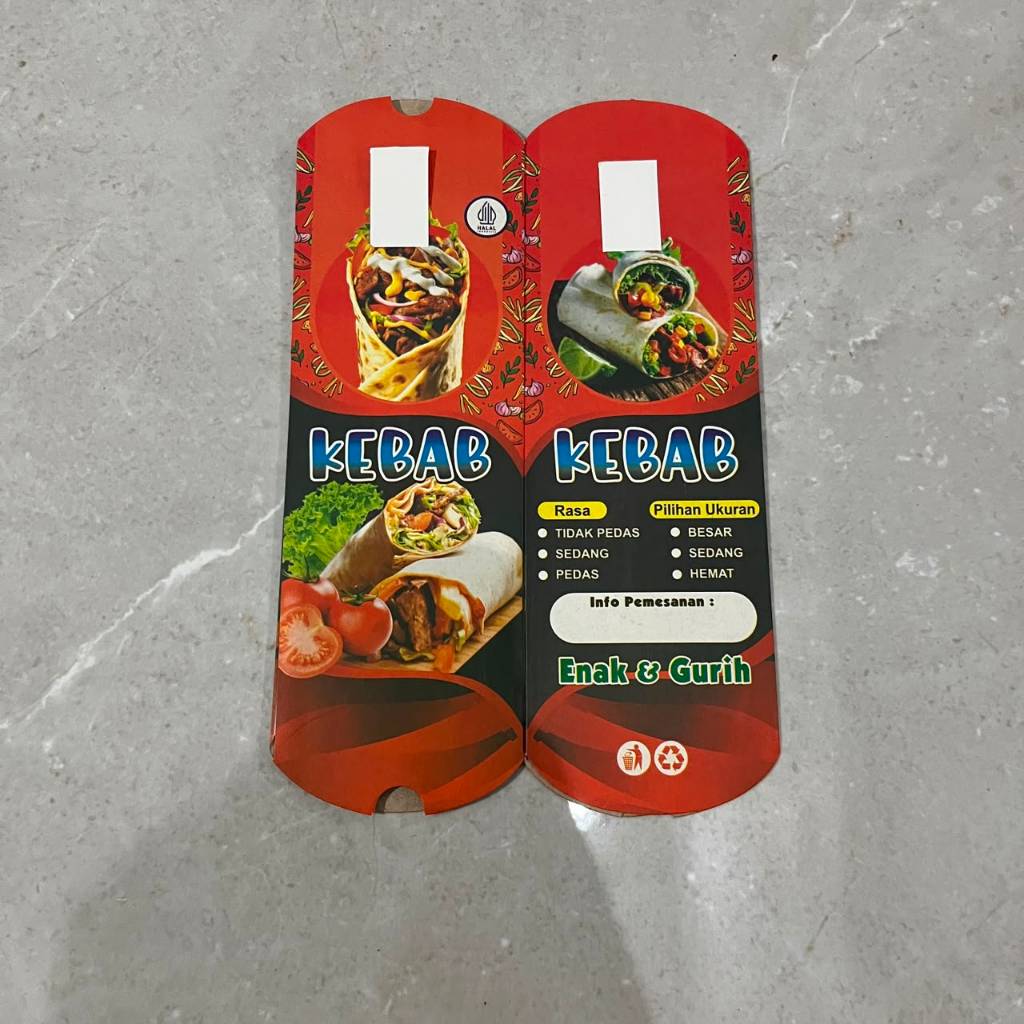 Kebab Box ขนาด 24 x 9 ซม. Color Motif with pull // Kebab Container // บรรจุภัณฑ์ Kebab ใหม่ล่าสุด บร
