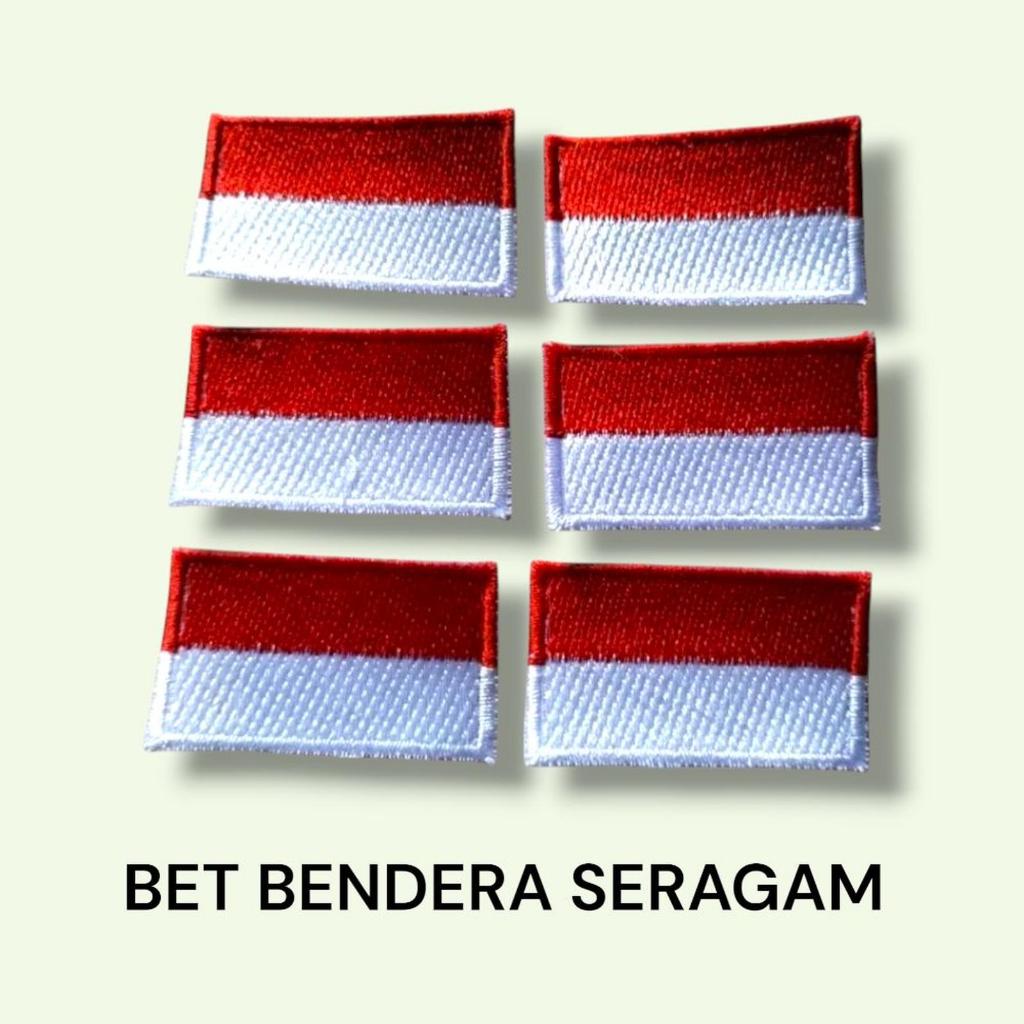 MERAH เย็บปักถักร้อยธงสีแดงและสีขาว Bet 3x5 ซม. สําหรับประถมศึกษา กลาง มัธยม โรงเรียนอาชีวะ โรงเรียน