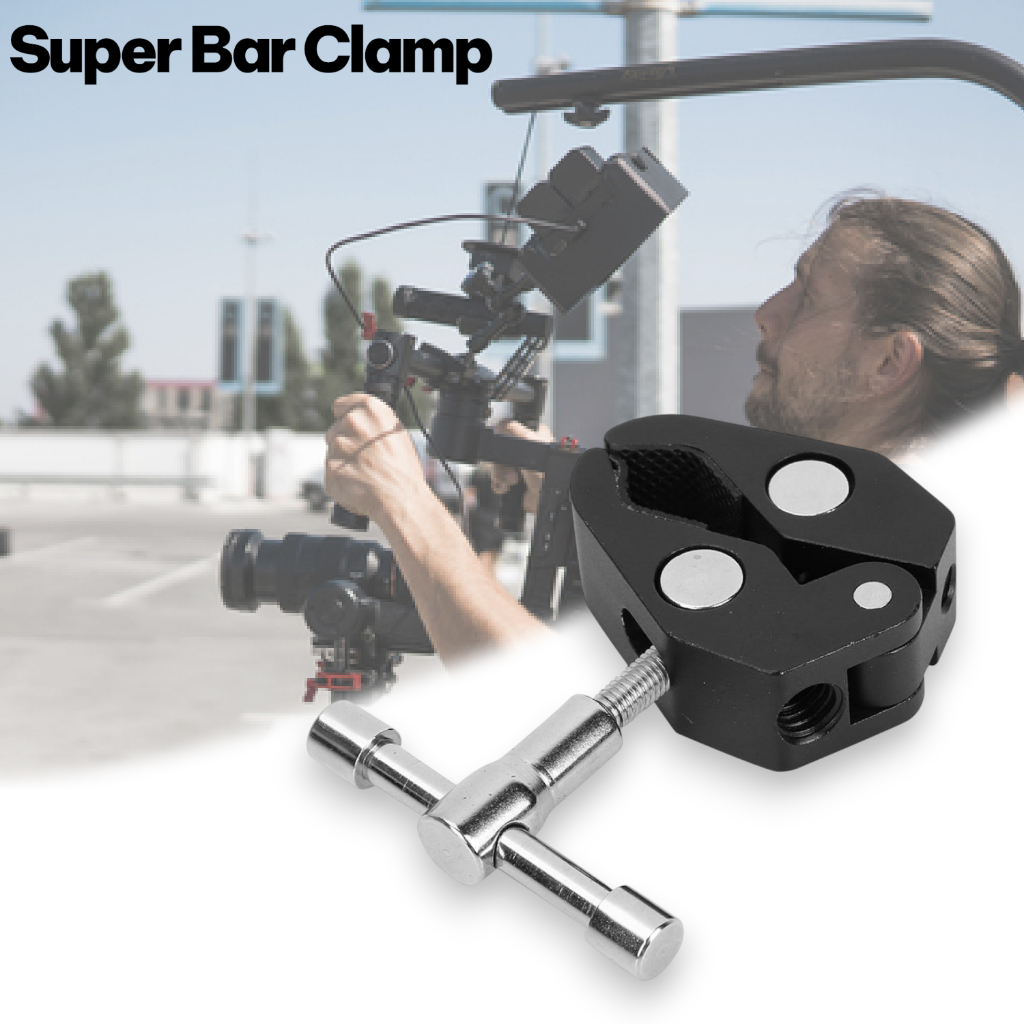 Super Bar Rig Camera Clamp 1/4 3/8 นิ้วอลูมิเนียม DSLR Monitor Camera Clamp