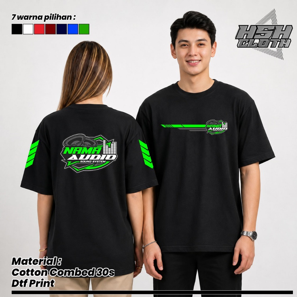 HIJAU HP ฟรีระบบเสียงเสื้อยืดชื่อเสียงและฟรีโทรศัพท์จํานวน Cool Design Stabilo ผ้าฝ้ายสีเขียวหวี 30s