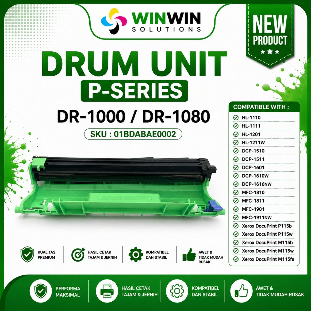 การถ่ายภาพหน่วยดรัม Brother DR1000 DR-1000 DR 1000 HL-1110 HL1110 TN1000