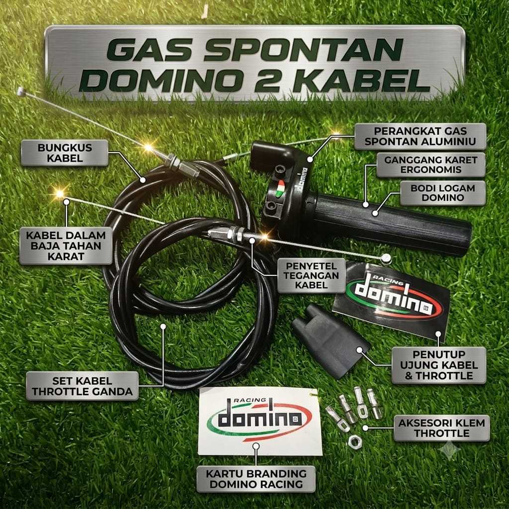DOMINO SPONTAN GAS 2 ACTIVE CABLES SPONTAN GAS CRF 150 KLX NMAX PCX VARIO BEAT FINO UNIVERSAL ZONE55