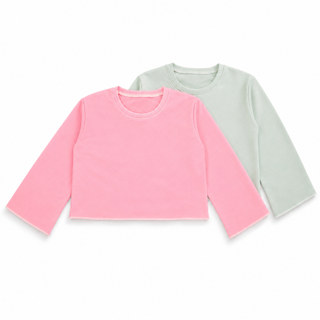 Axxon เสื้อสเวตเตอร์เสื้อครอปแขนยาวสําหรับเด็กผู้หญิงอายุ 4 ถึง 11 ปีธรรมดาเสื้อเด็กผู้หญิงล่าสุด