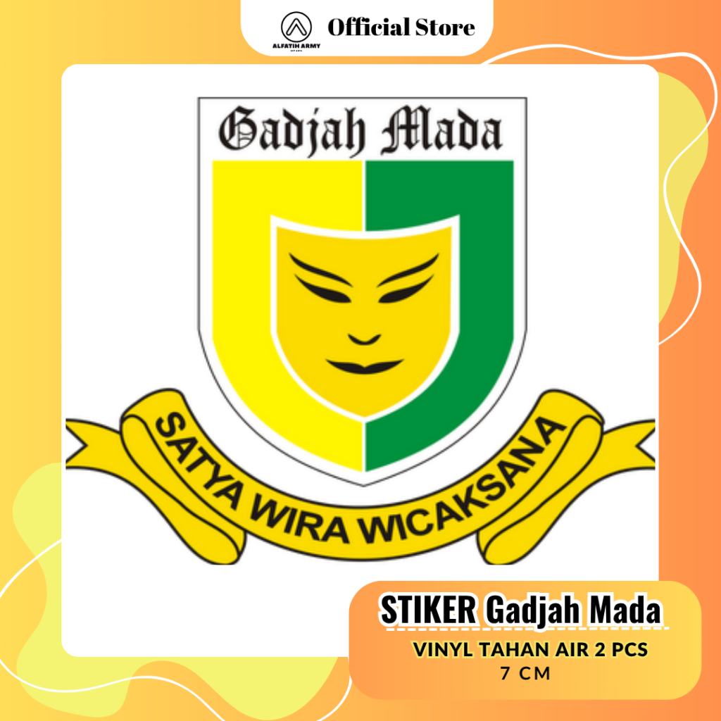 ALFATIH ARMY Gadjah Muda Satya Wira Wicaksana โลโก้สติกเกอร์กันน้ําไวนิล 2 ชิ้น 7 ซม.