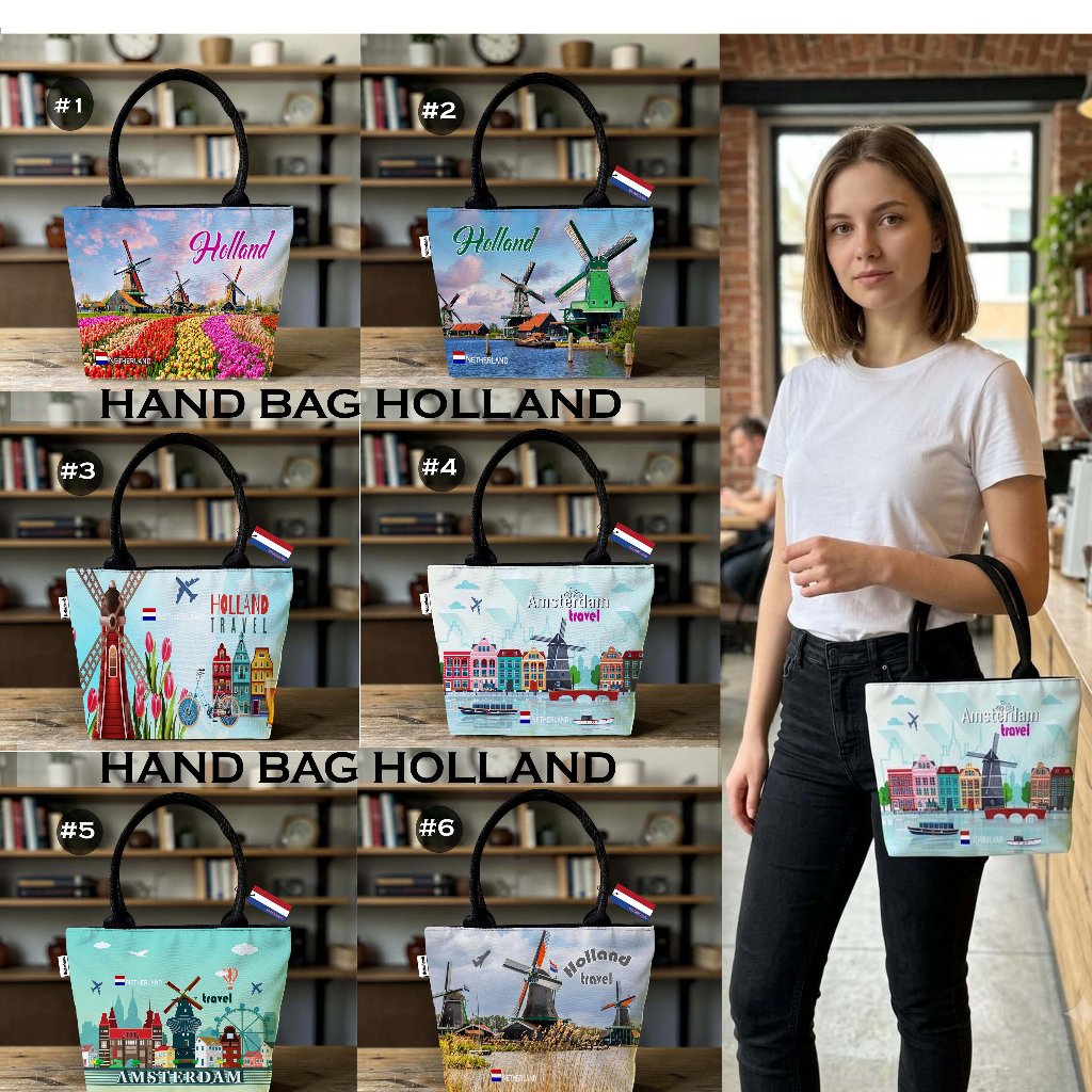 กระเป๋าถือผู้หญิง Holland Theme กระเป๋า Webing Strap + Holland Motif Rattan พร้อมส่ง