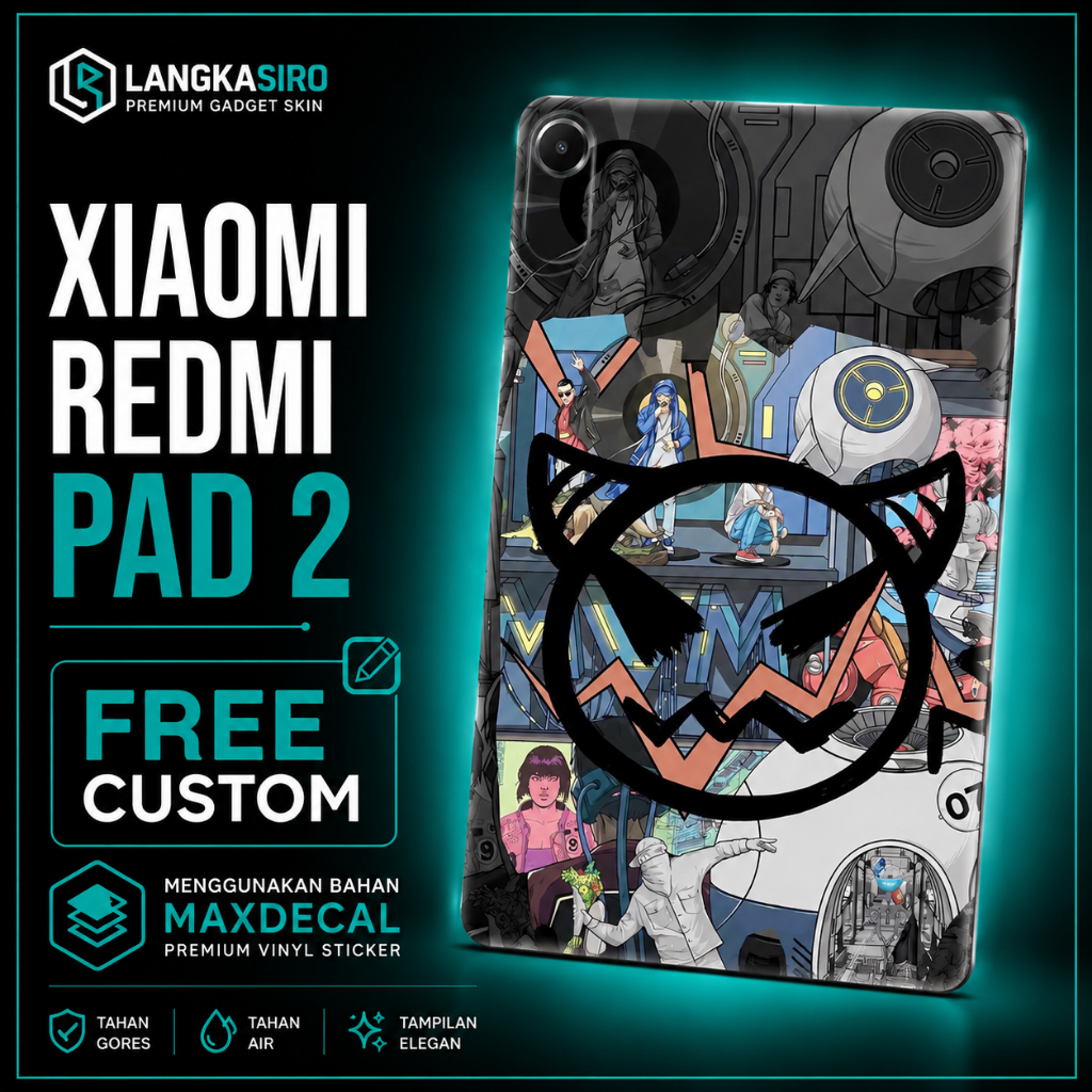 Garskin Tablet Xiaomi Redmi Pad 2 Custom Premium Maxdecal Skin Back Protector Tablet Full Body
