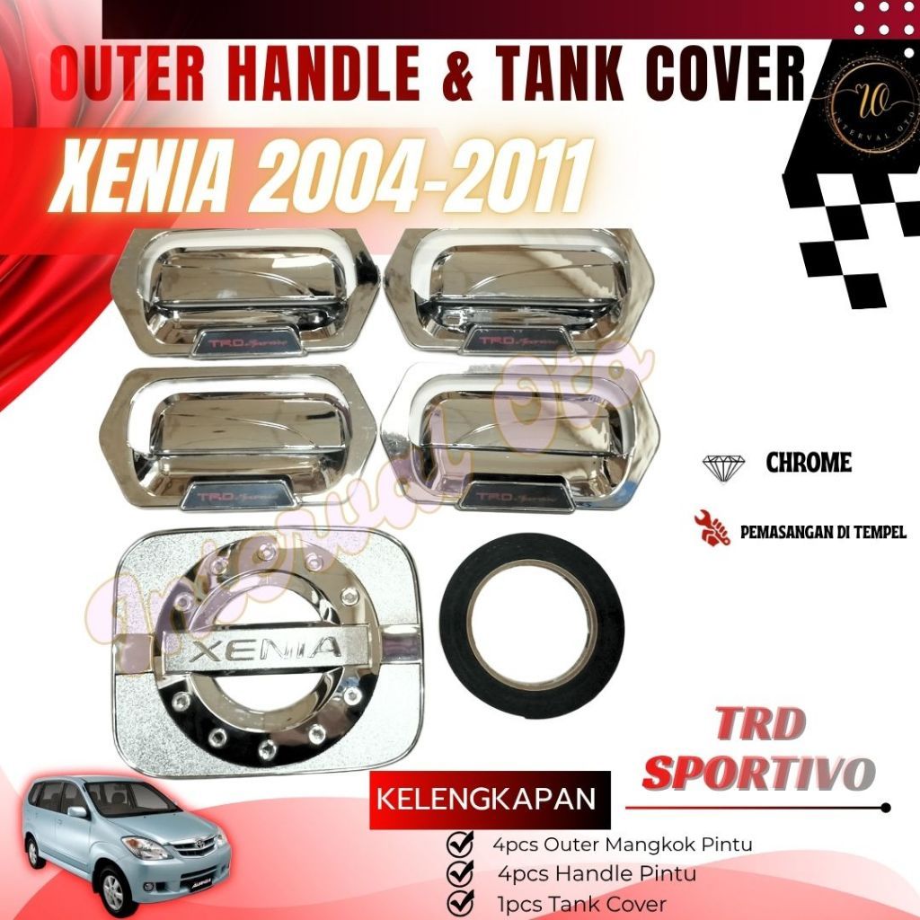 แพ็คเกจฝาครอบถังมือจับด้านนอกสําหรับ Xenia VVTI 2004-2011 TRD Chrome