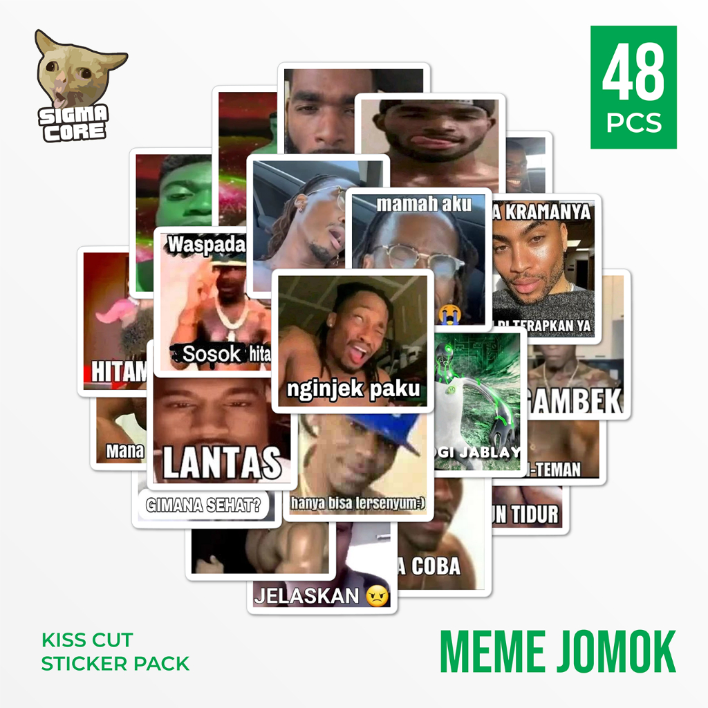 สติ๊กเกอร์ Jomok Ngawi Ambatukam Meme กันน้ํา