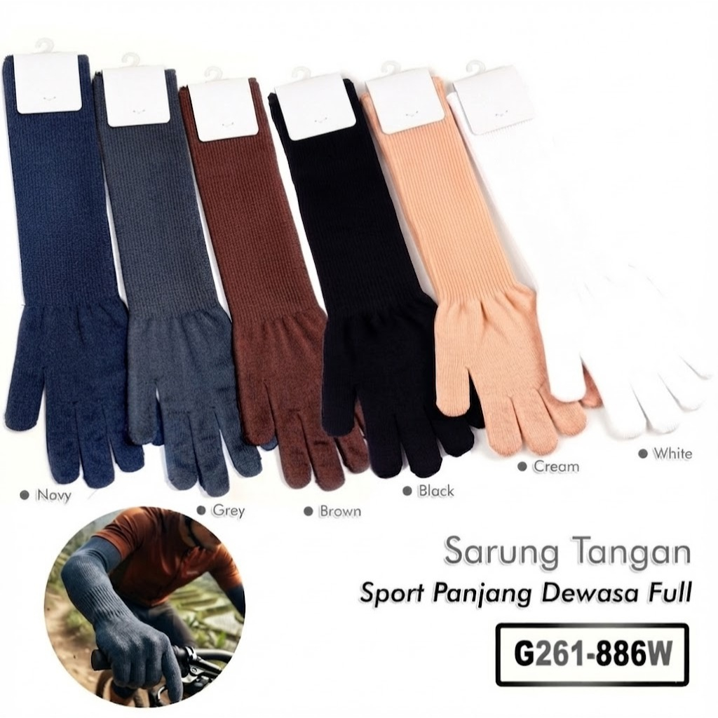 H138 - ถุงมือกลางแจ้งแบบยาวแบบสปอร์ตแบบเต็มและครึ่งนิ้ว