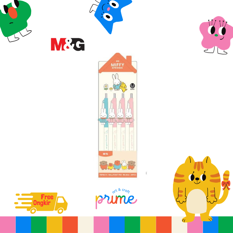 M&G Miffy&Friends 0.5mm ปากกาลูกลื่น สีดํา FBP86174 (พร้อมเครื่องราง)