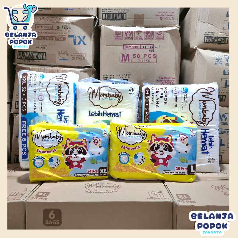 MOMBABY PANTS ECONOMIC S54+6 M54+6 L42+6 XL36+6 XXL32+6 M30 L28 XL24 M42 L40 XL36 กางเกงสไลด์นุ่ม