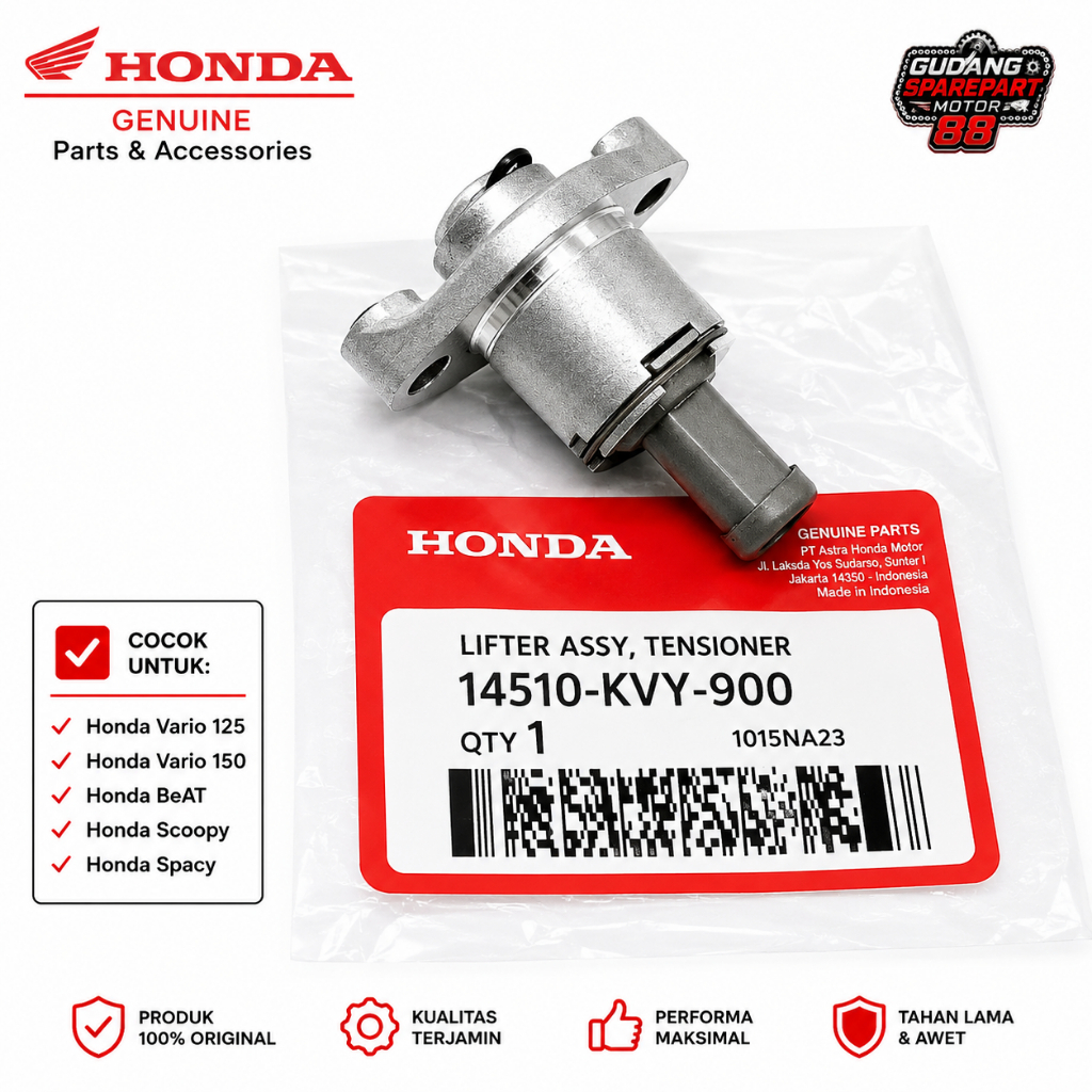 (รับประกัน) 14510-KVY-900 ORIGINAL TENSIONER ASSY CAM CHAIN TENSIONER SETTING CHAIN TENSIONER KVY QM