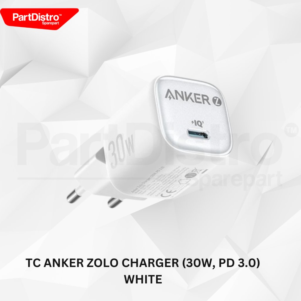 ADAPTER / หัวชาร์จ / TC ANKER ZOLO CHARGER (30W, PD 3.0) สีขาว