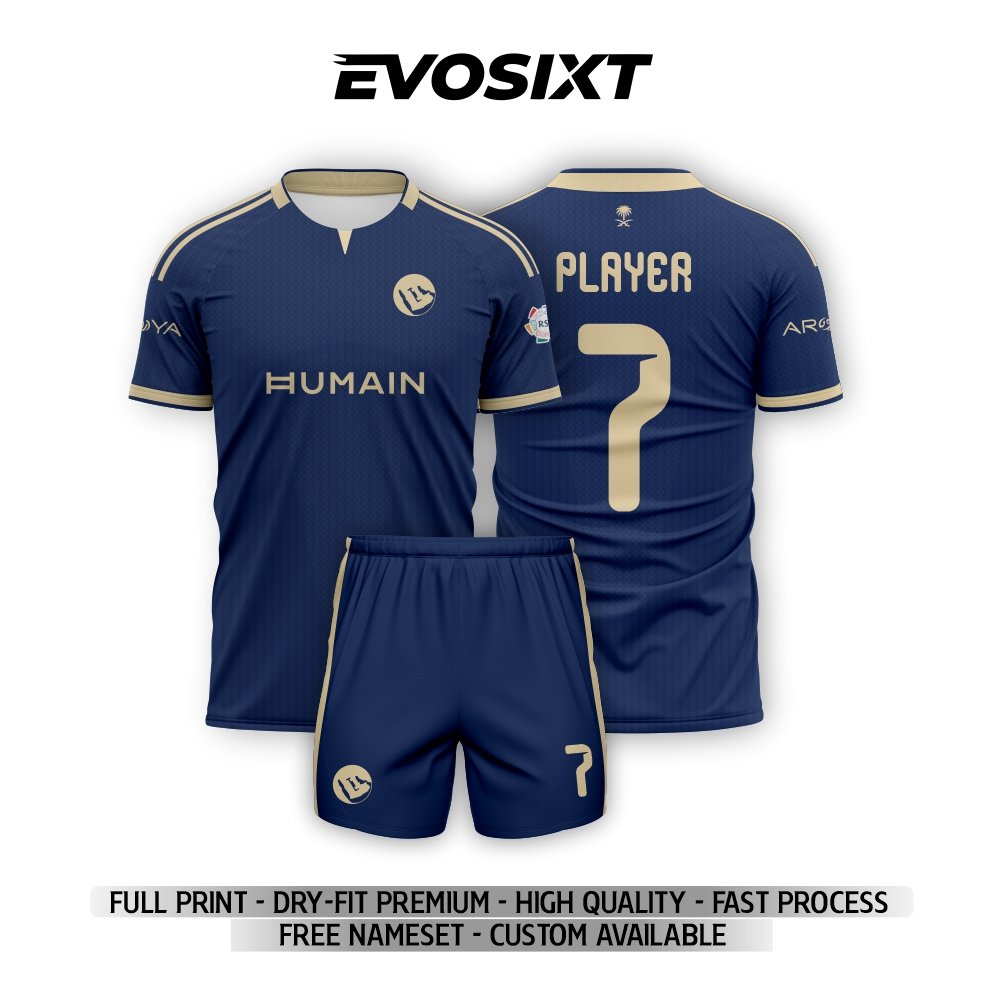 เสื้อฟุตบอล AL-NASSR AWAY 26/27 ผู้ใหญ่เด็กชุดพิมพ์เต็มชื่อที่กําหนดเองฟรี