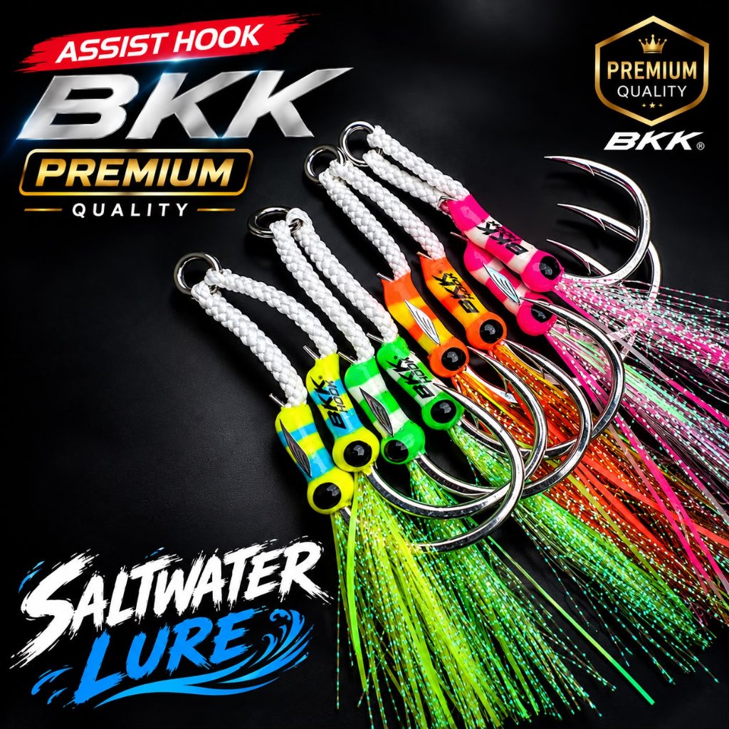 Assist hook BKK assist hok โลหะ jig ตกปลาเหยื่อ micro jig hook bkk assist hook bkk gaffif คู่ hok