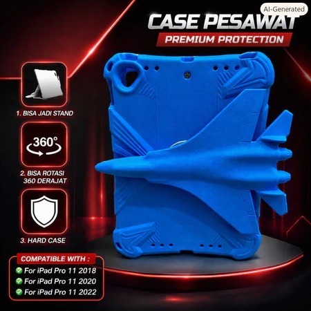 4D Airplane Motif เคสซิลิโคน 360 หมุน + ขาตั้งสําหรับ iPad Gen 9, iPad 7 / 8 / 9 (10.2)