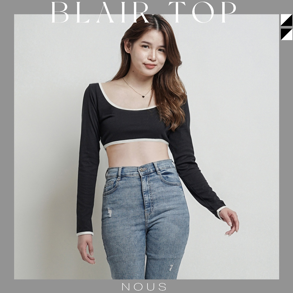 NOUS | Blair Top | Crop Top Lengan Panjang Wanita