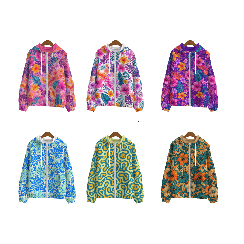 เสื้อแจ็คเก็ตร่มชูชีพสตรี SEMI-กันน้ําพิมพ์ลายดอกไม้ ทุกขนาด ART1