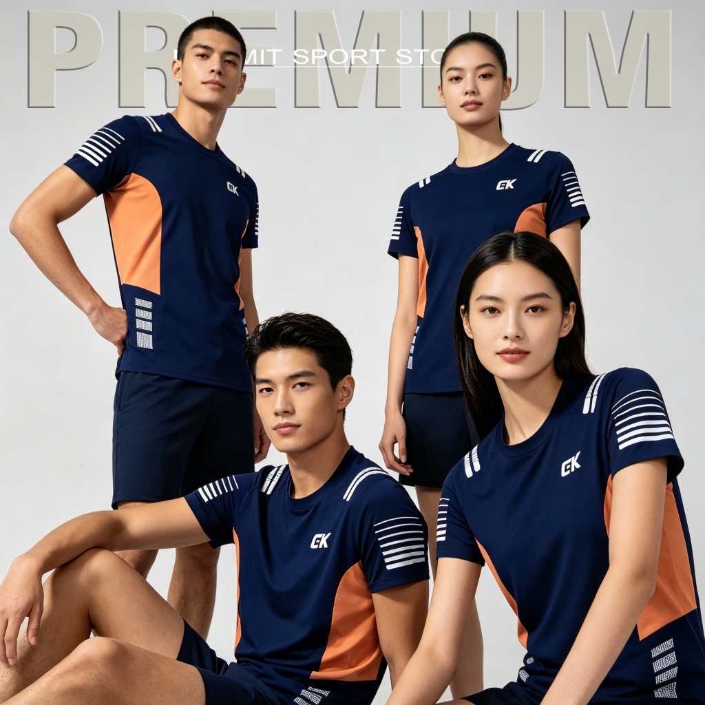 GYM SPORTS CLOTHES สําหรับผู้ชายและผู้หญิงผู้ใหญ่ SLIM FIT GYM เสื้อยืดสั้น-SLEEVED FITNESS เสื้อยืด