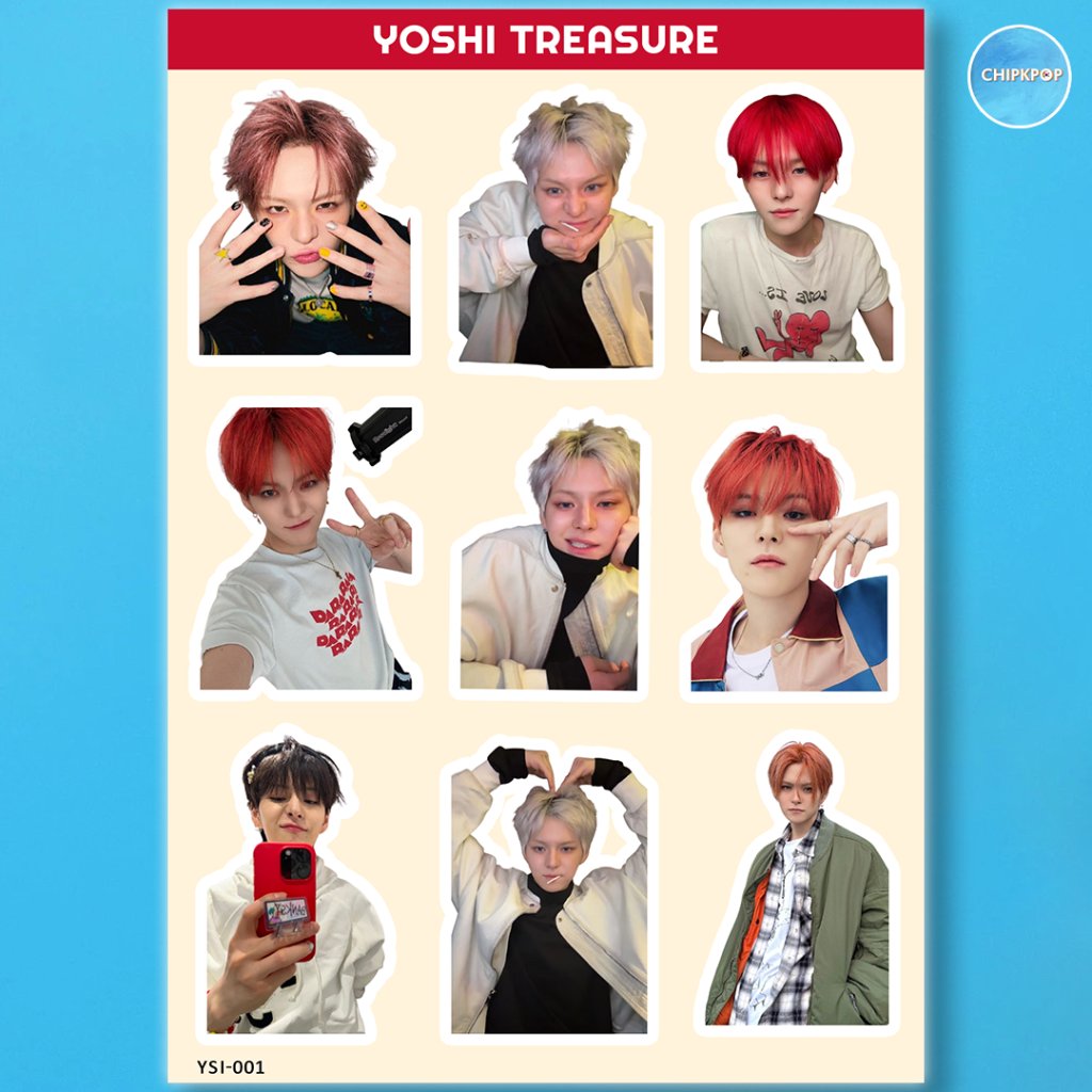 สติ๊กเกอร์ YOSHI TREASURE I สติ๊กเกอร์ TREASURE I JUNGWWAN TREASURE I สติ๊กเกอร์ KPOP TREASURE I PHO