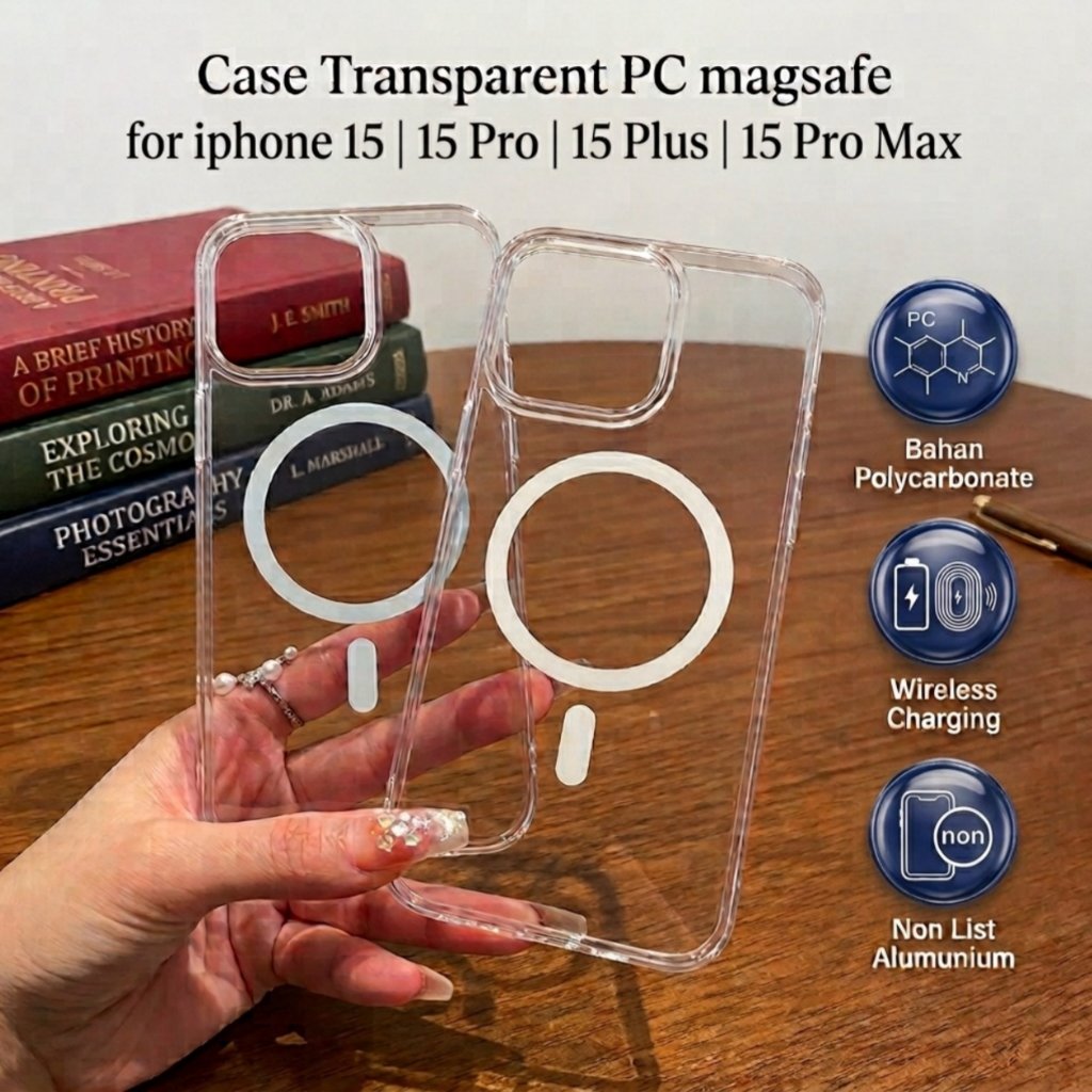 Magsafe Case Iphone 15 / 15 Pro / 15 Plus / 15 Pro Max Case PC Transparent Hardcase Magnetic / iphon