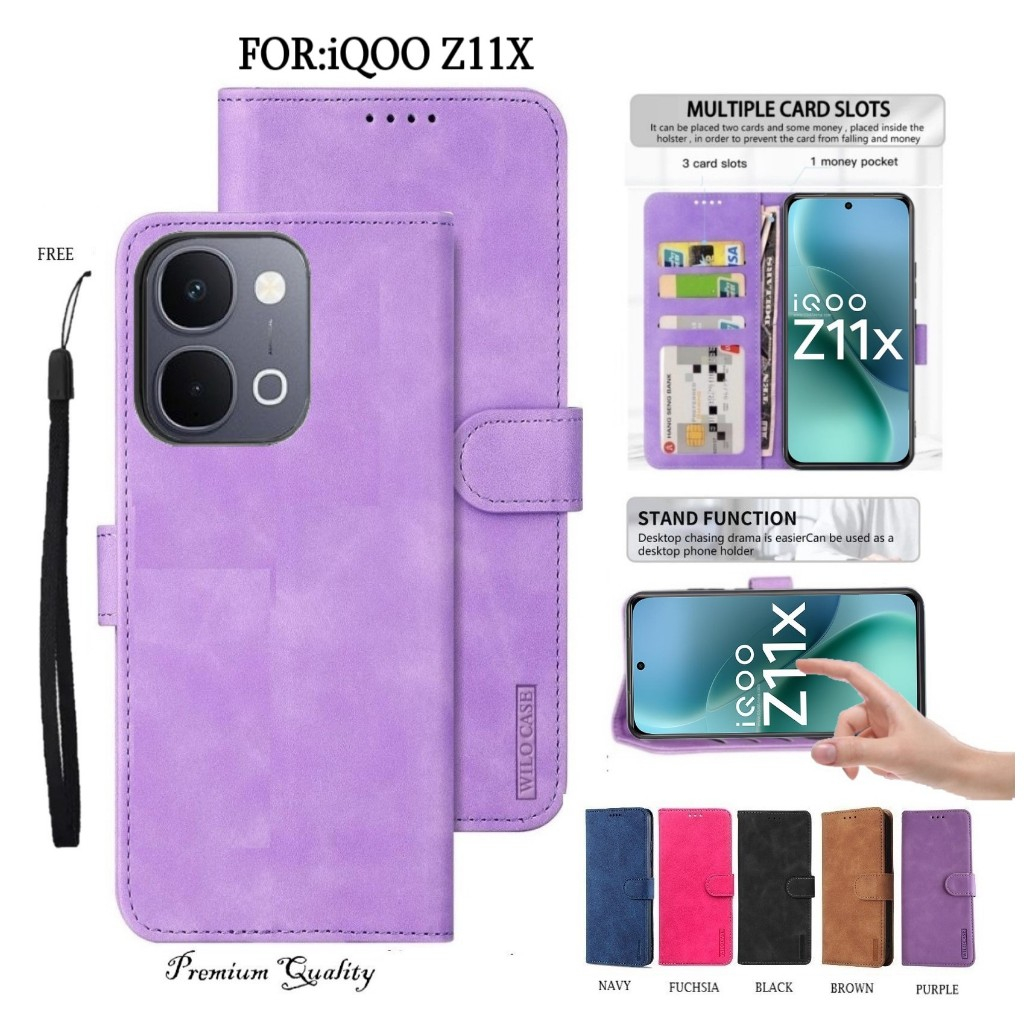 Leather Flip Cover Xiaomi iQOO Z11X - Leather Wallet Case - Wallet Case Wallet Leather Flip Case
